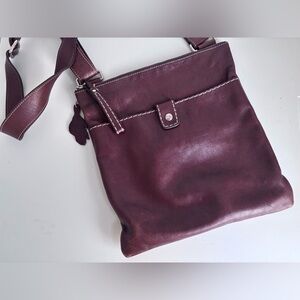 Roots Dark Brown Genuine Leather Crossbody Bag
